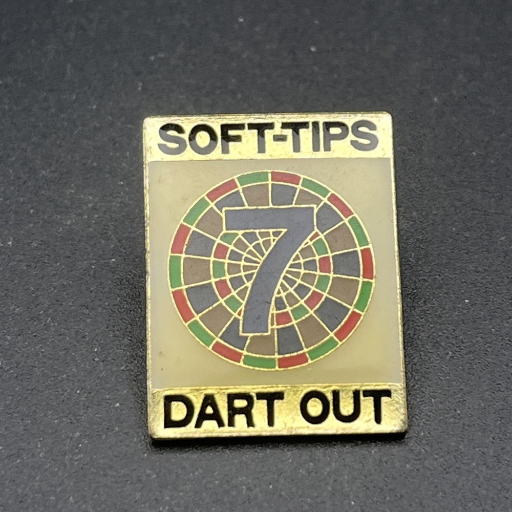 National‎ Dart Association NDA Soft-Tips 7 Dart Out Lapel Hat Pin